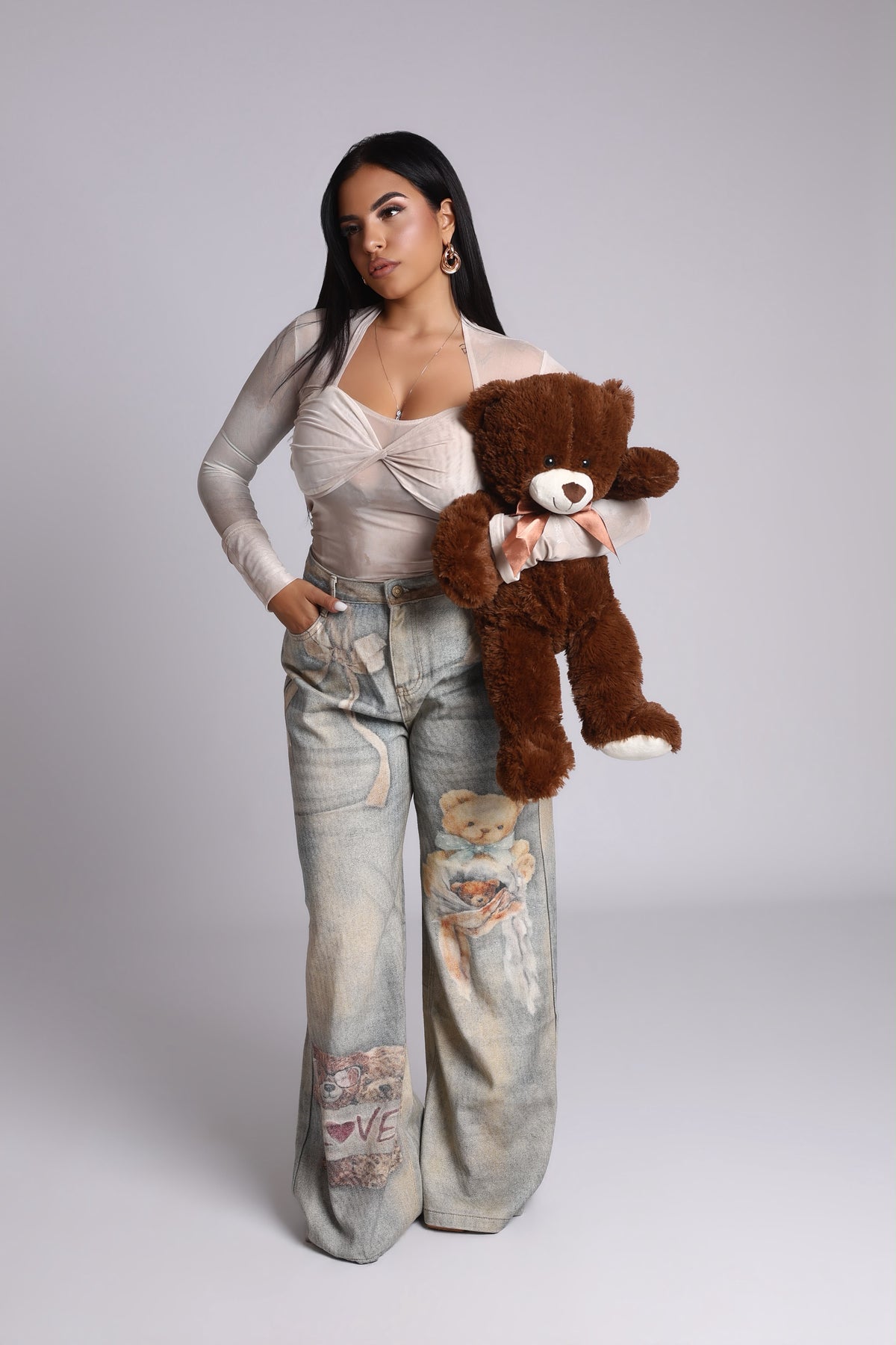PANTALONE DENIM TEDDY - LOVE