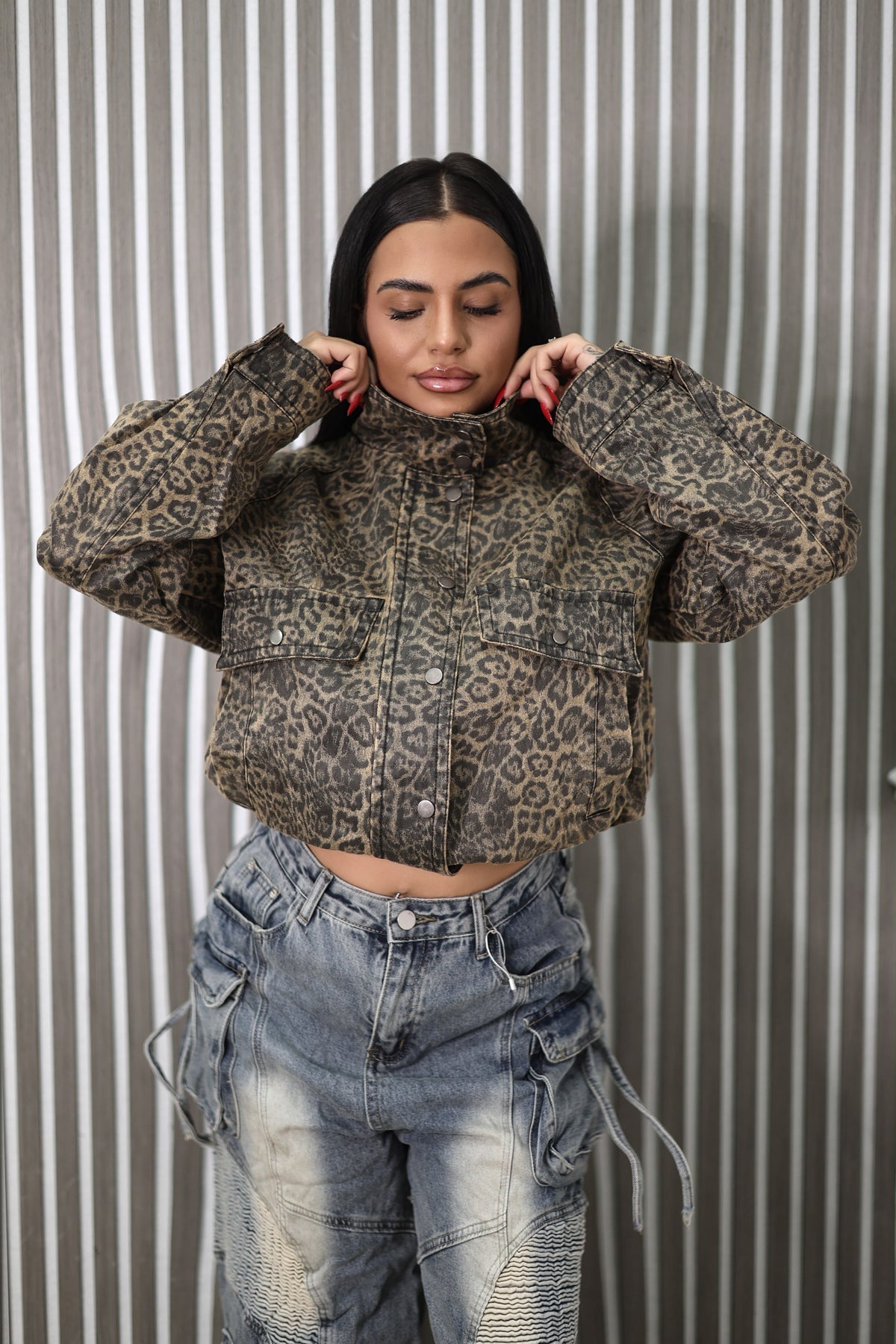 GIACCA BOMBER LEOPARD - MIL