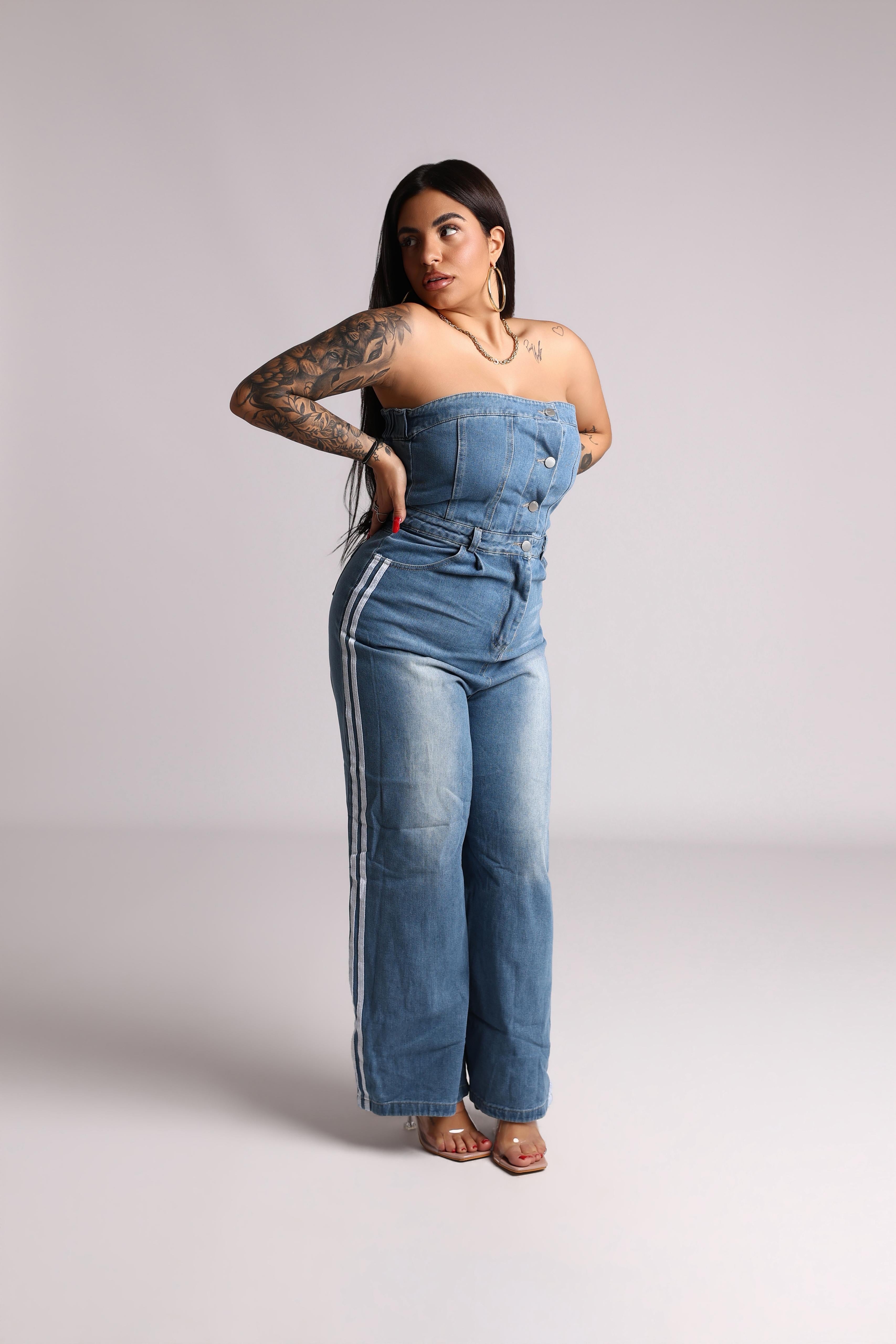 SALOPETTE DENIM - LINES