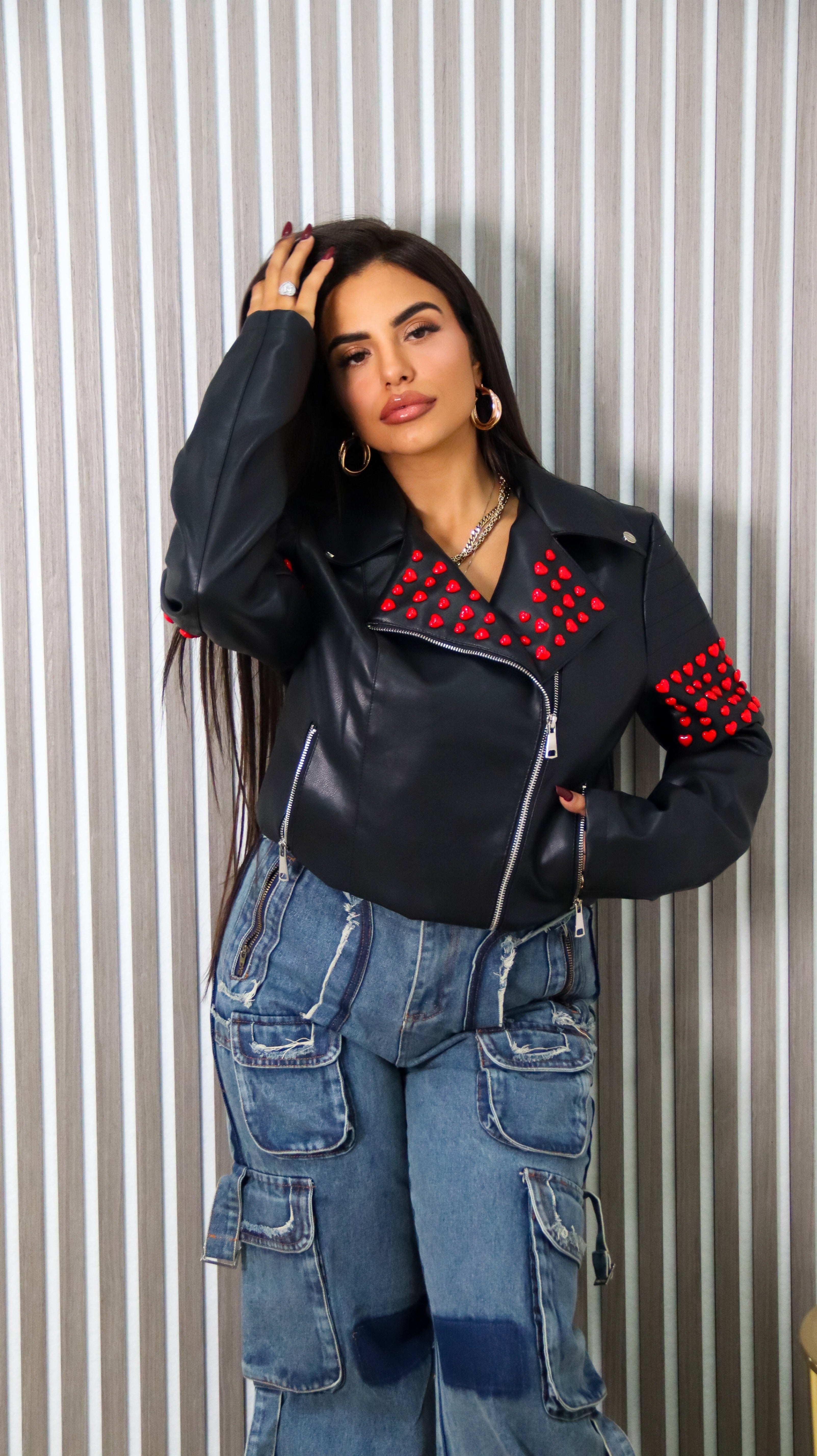 GIACCA ECOPELLE LITTLE HEARTS