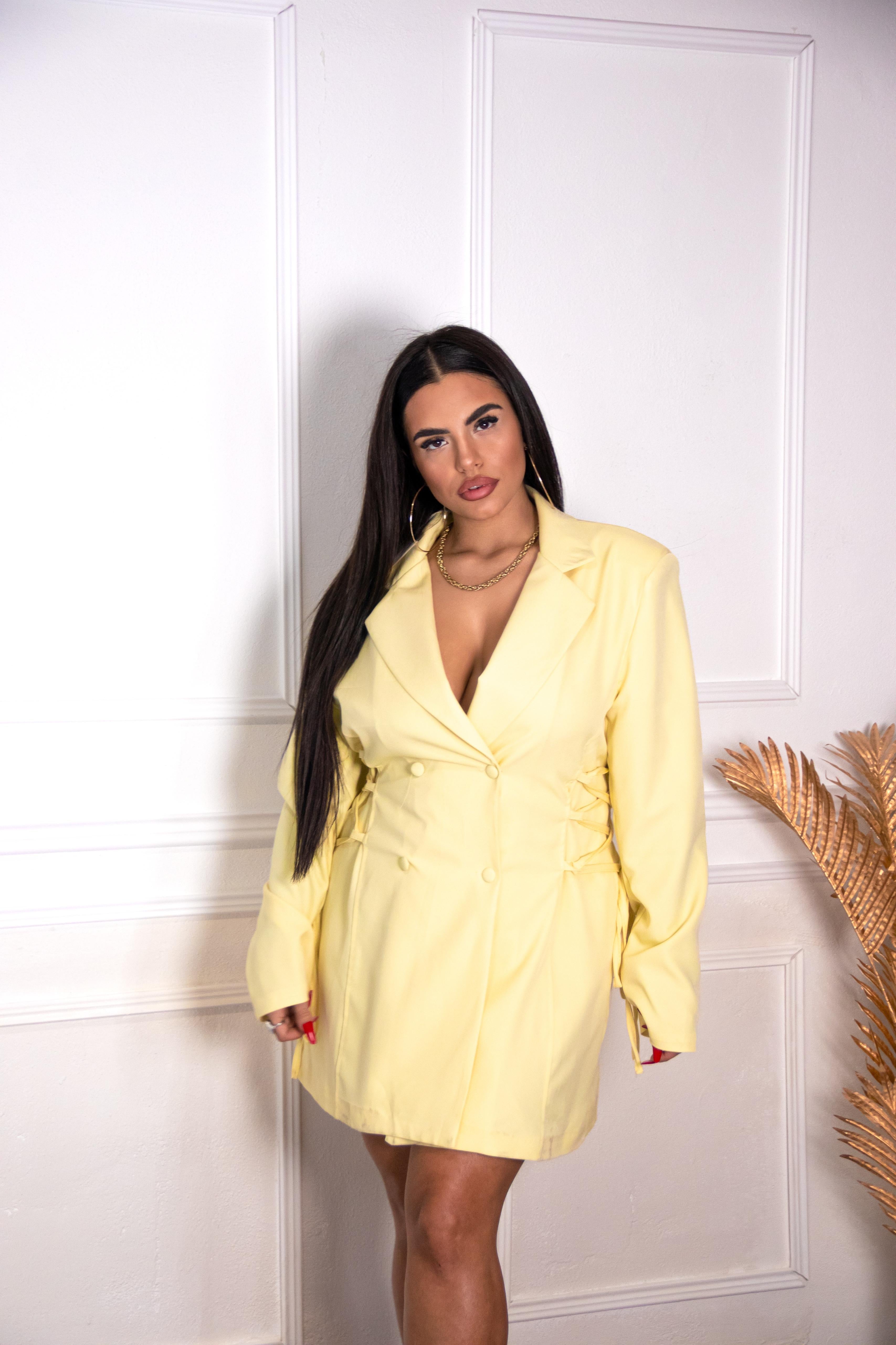 VESTITO CAMICIA PASTEL - YELLOW