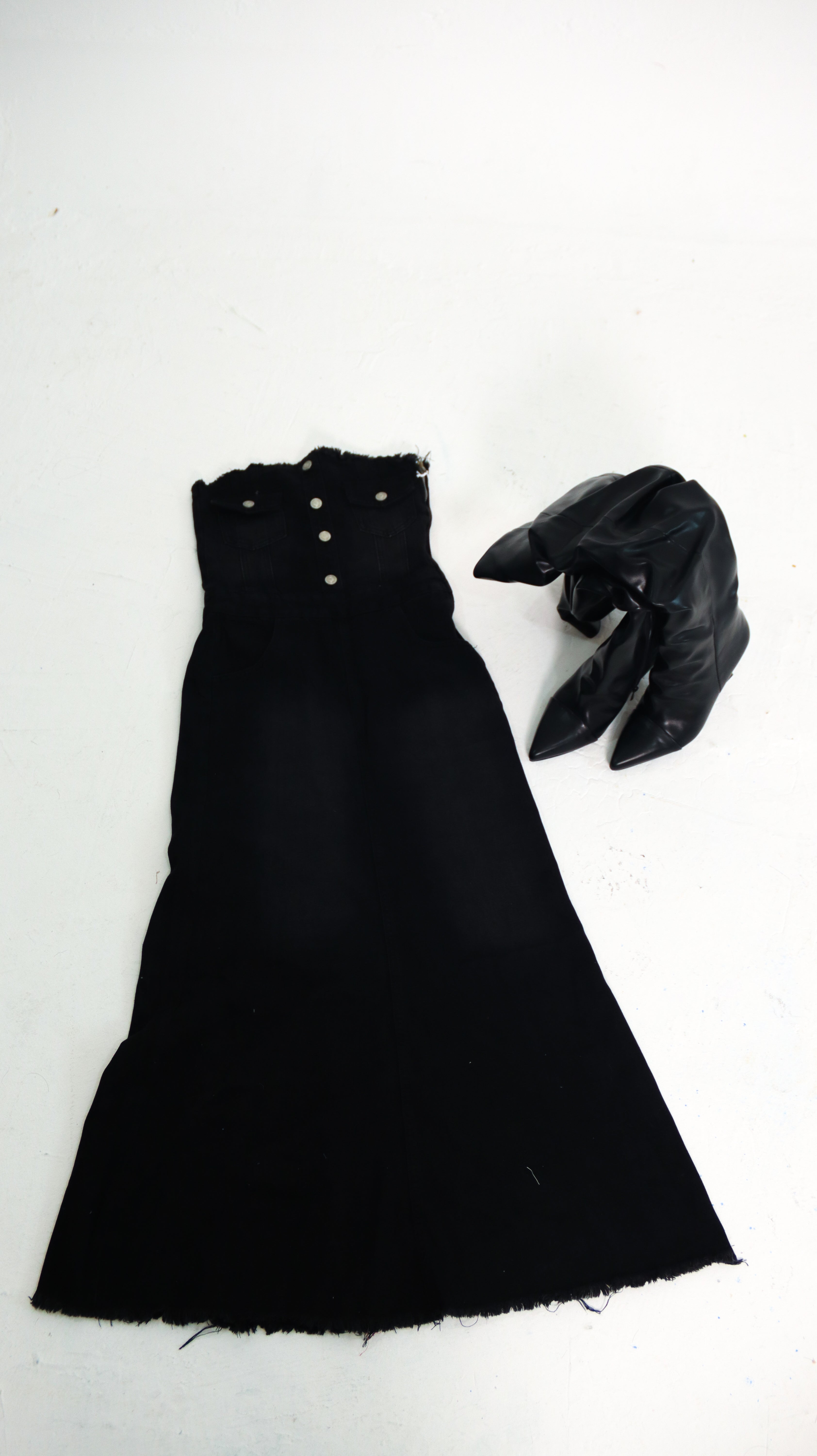 VESTITO LUNGO DENIM BLACK