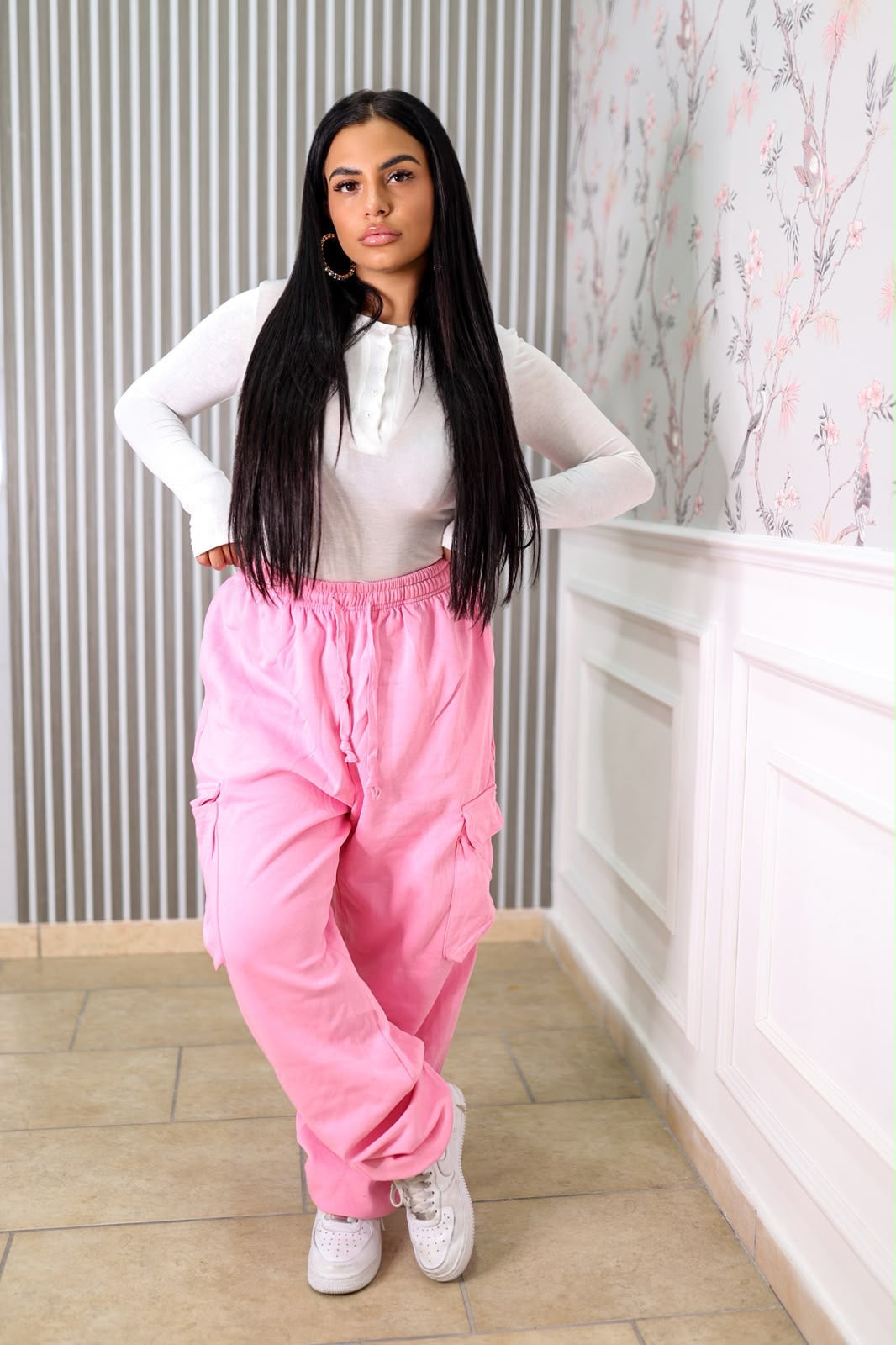 COORDINATO MAGLIA WHITE&PANTATUTA PINK - MIL