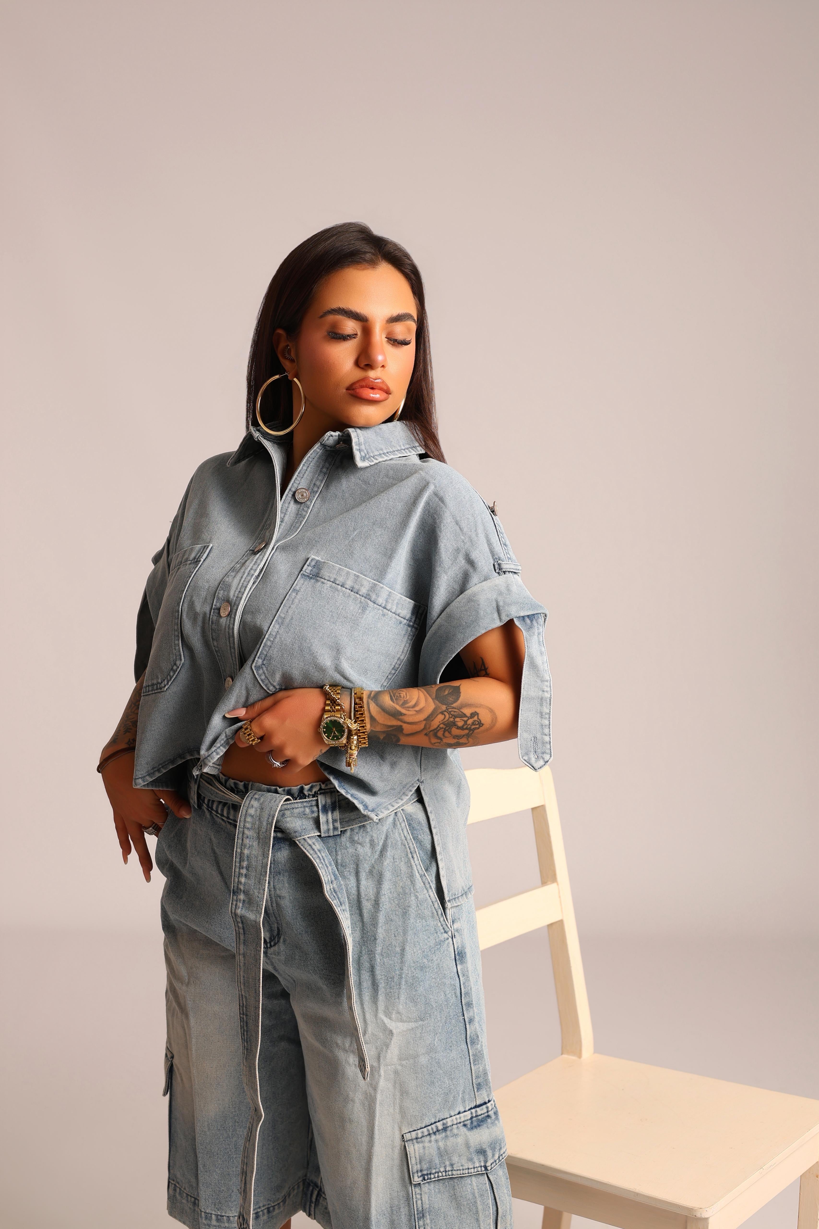 BERMUDA DENIM LIGHT - NOELIA