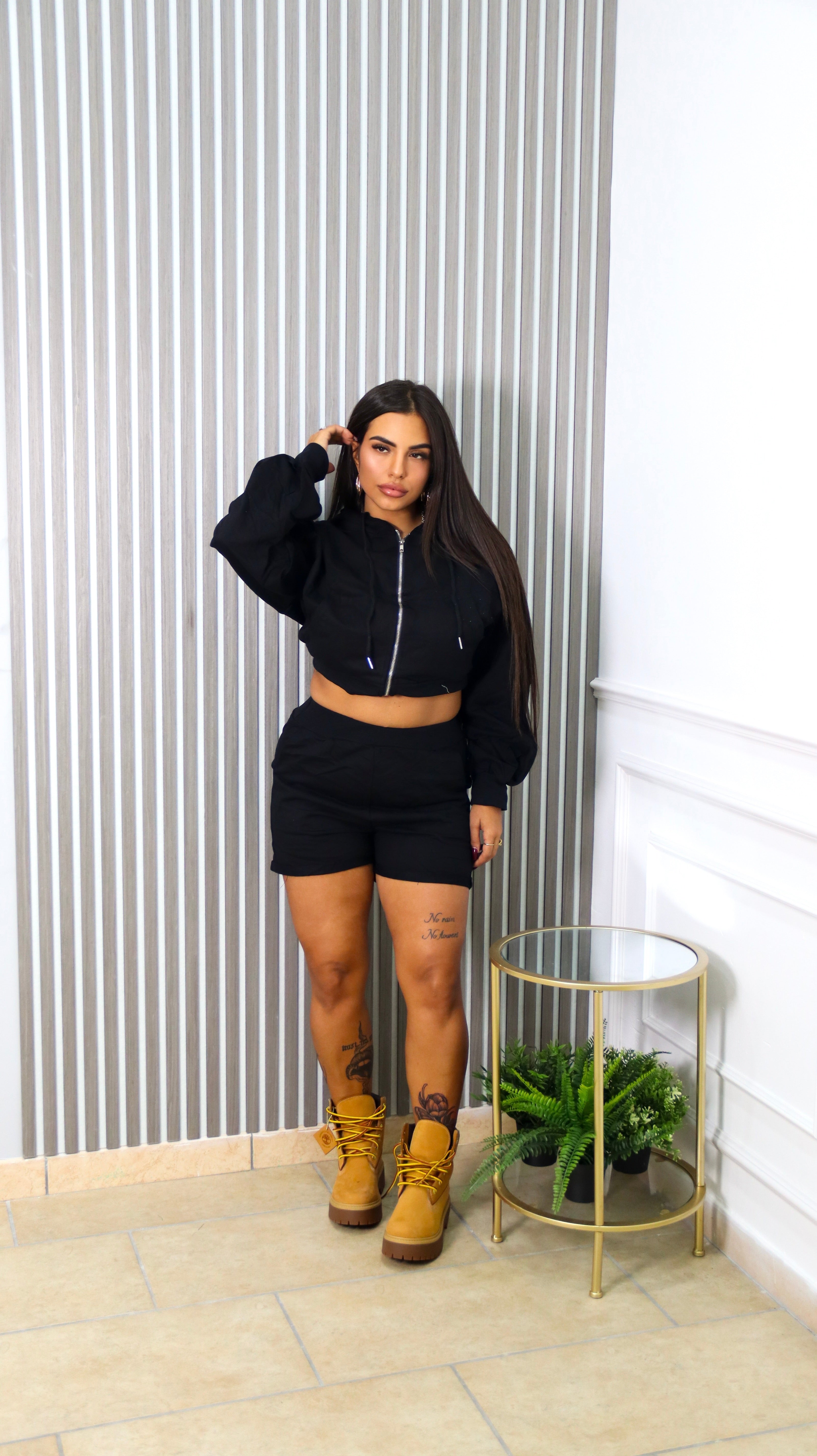 COORDINATO BLACK SHORTS MIL