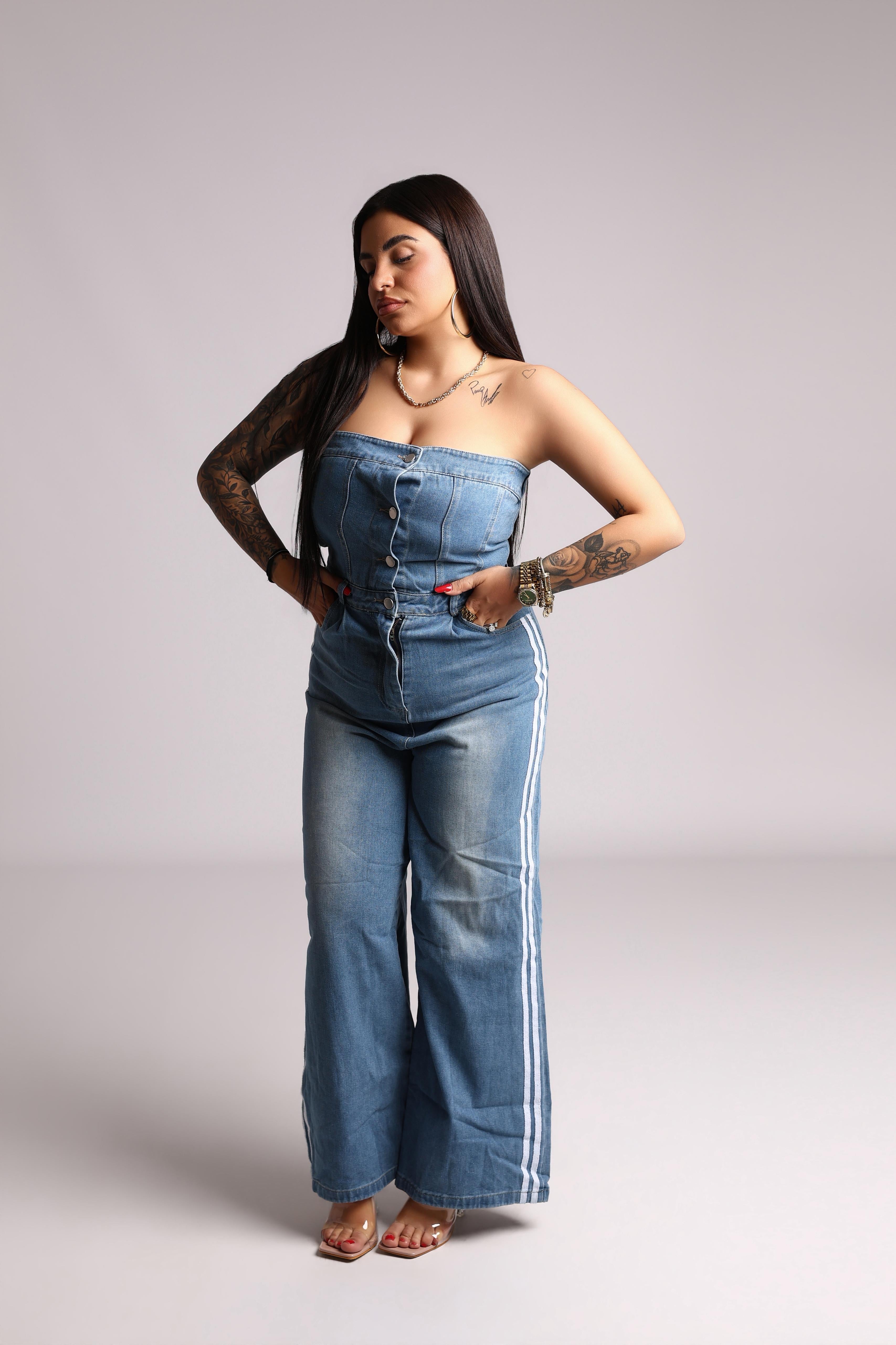 SALOPETTE DENIM - LINES