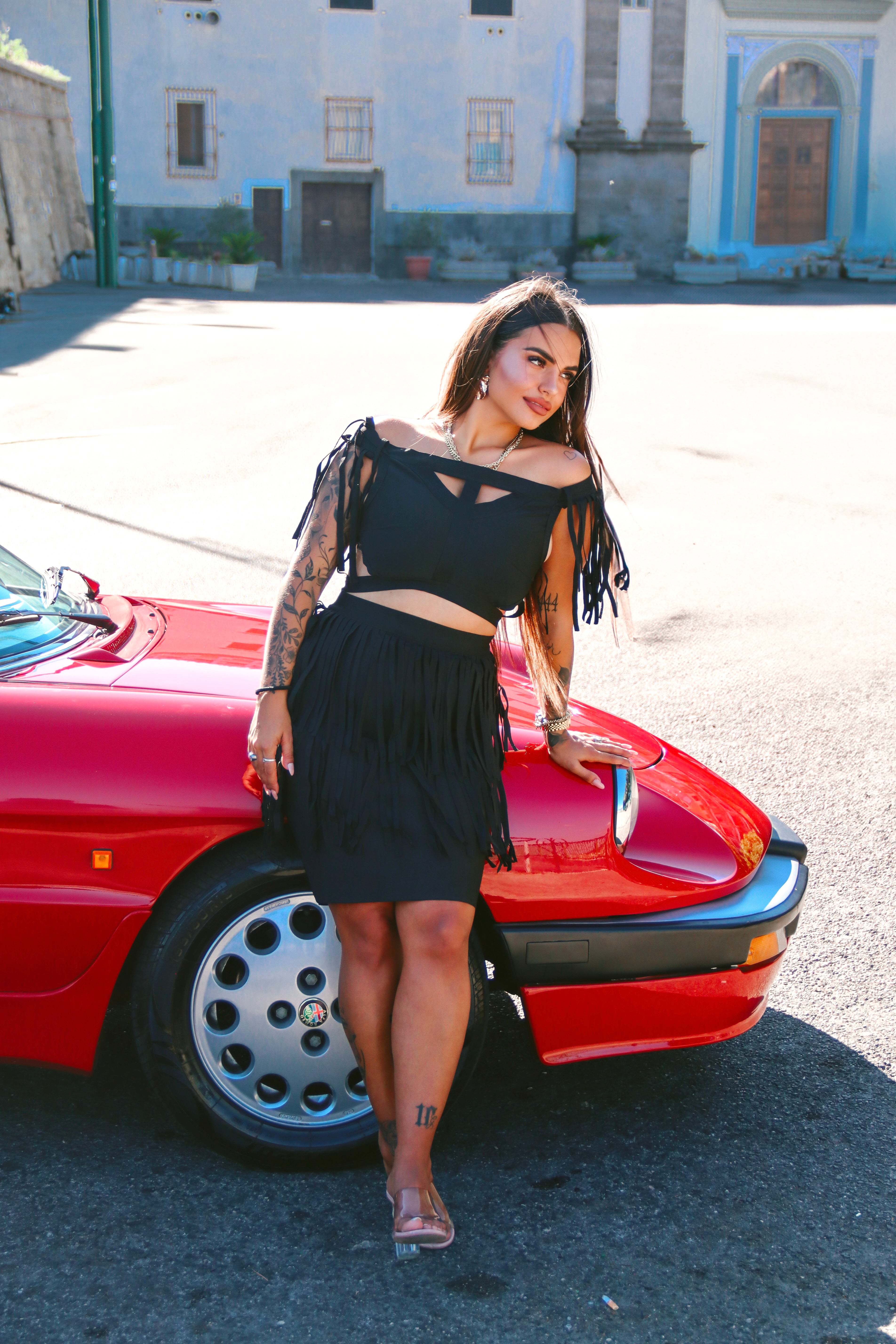 VESTITO BLACK FRANGE