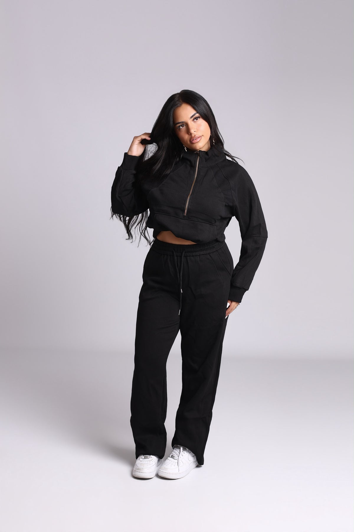 COORDINATO BLACK ZIP - GOLD