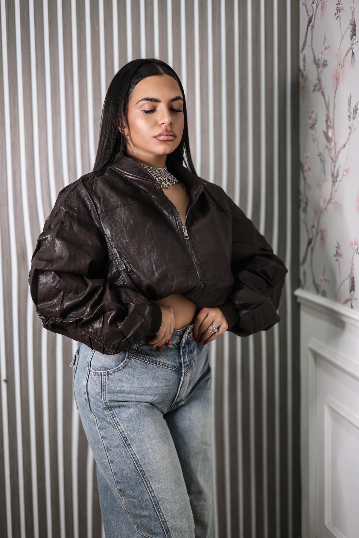 GIACCA BOMBER CHOCOLATE - LATINA