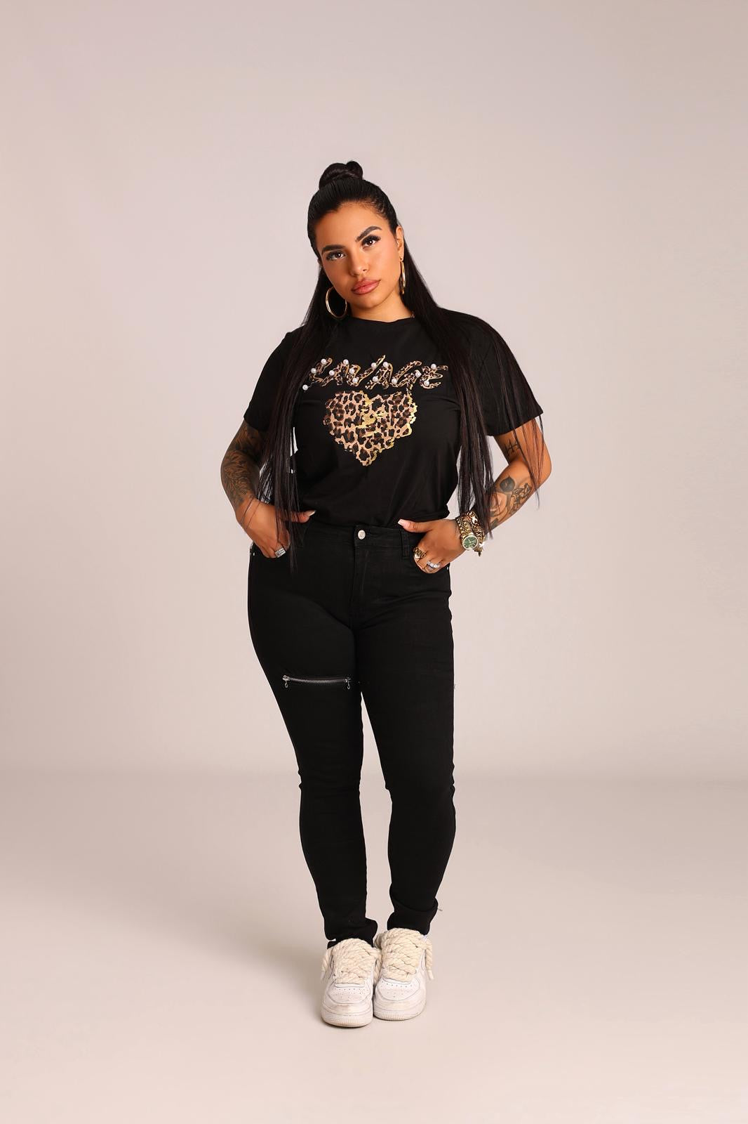 JEANS BLACK ZIP - MIL
