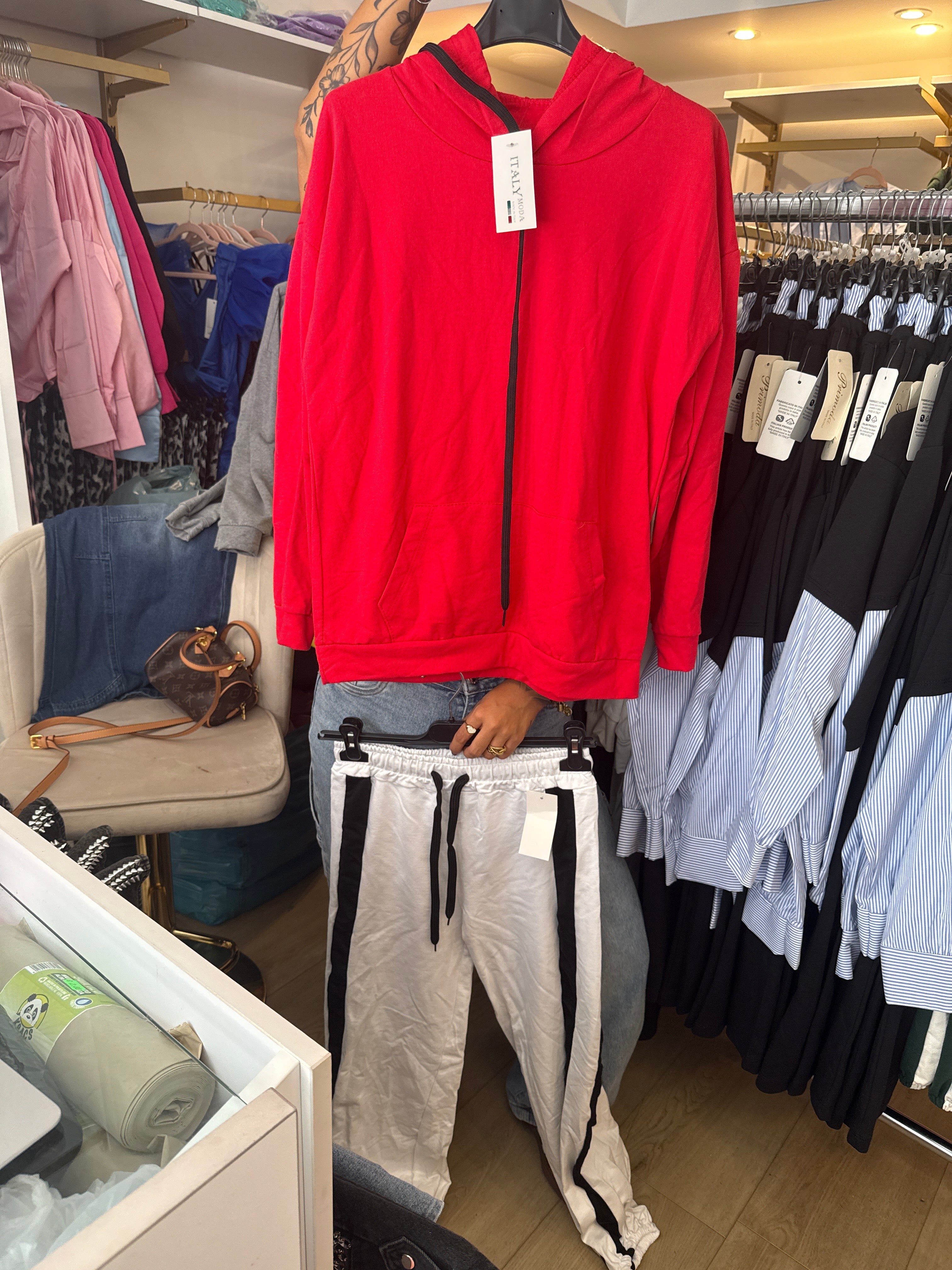 COORDINATO RED&WHITE LINES