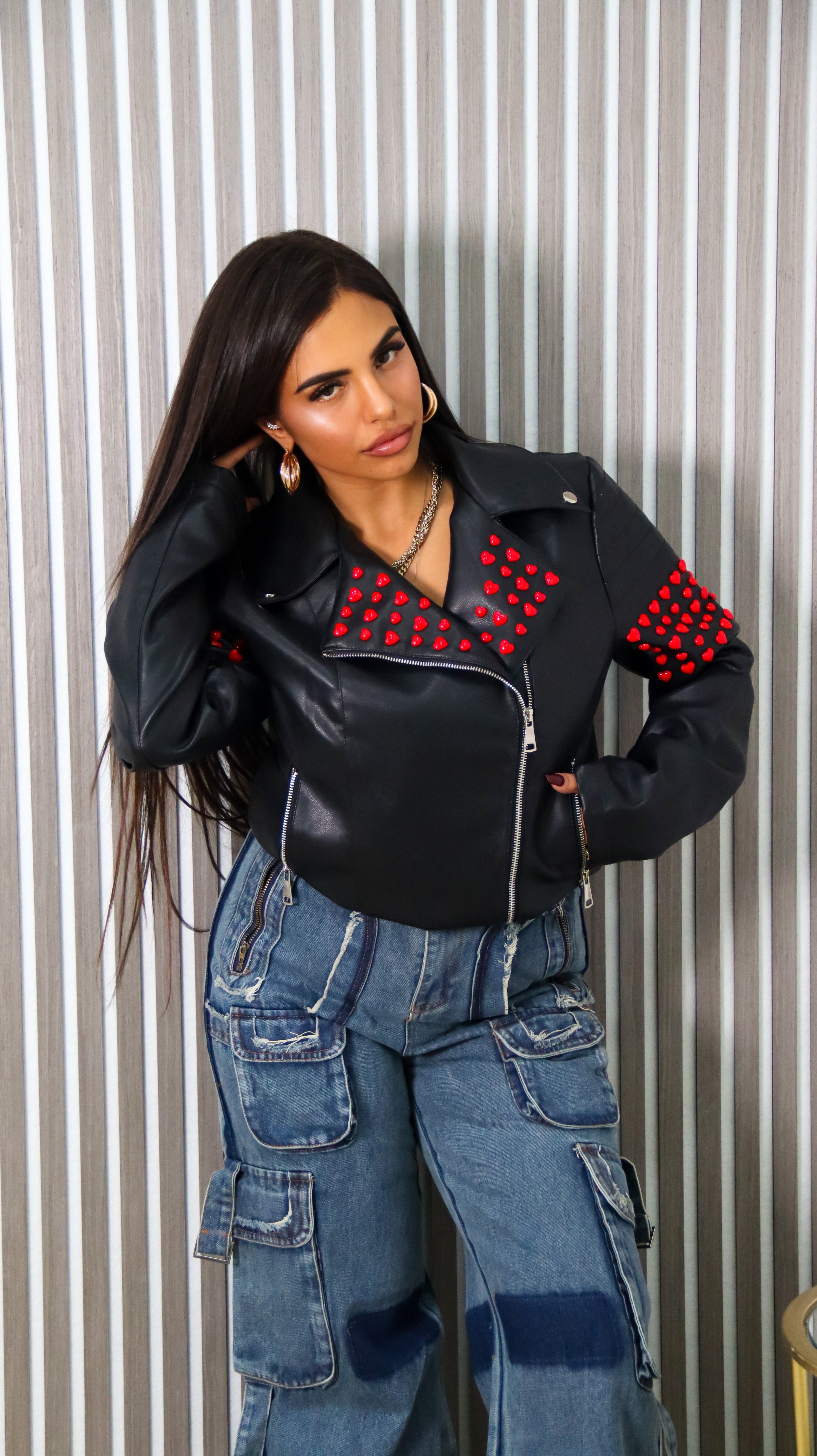 GIACCA ECOPELLE LITTLE HEARTS