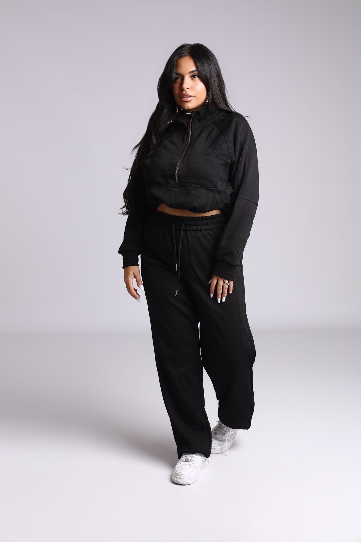 COORDINATO BLACK ZIP - GOLD