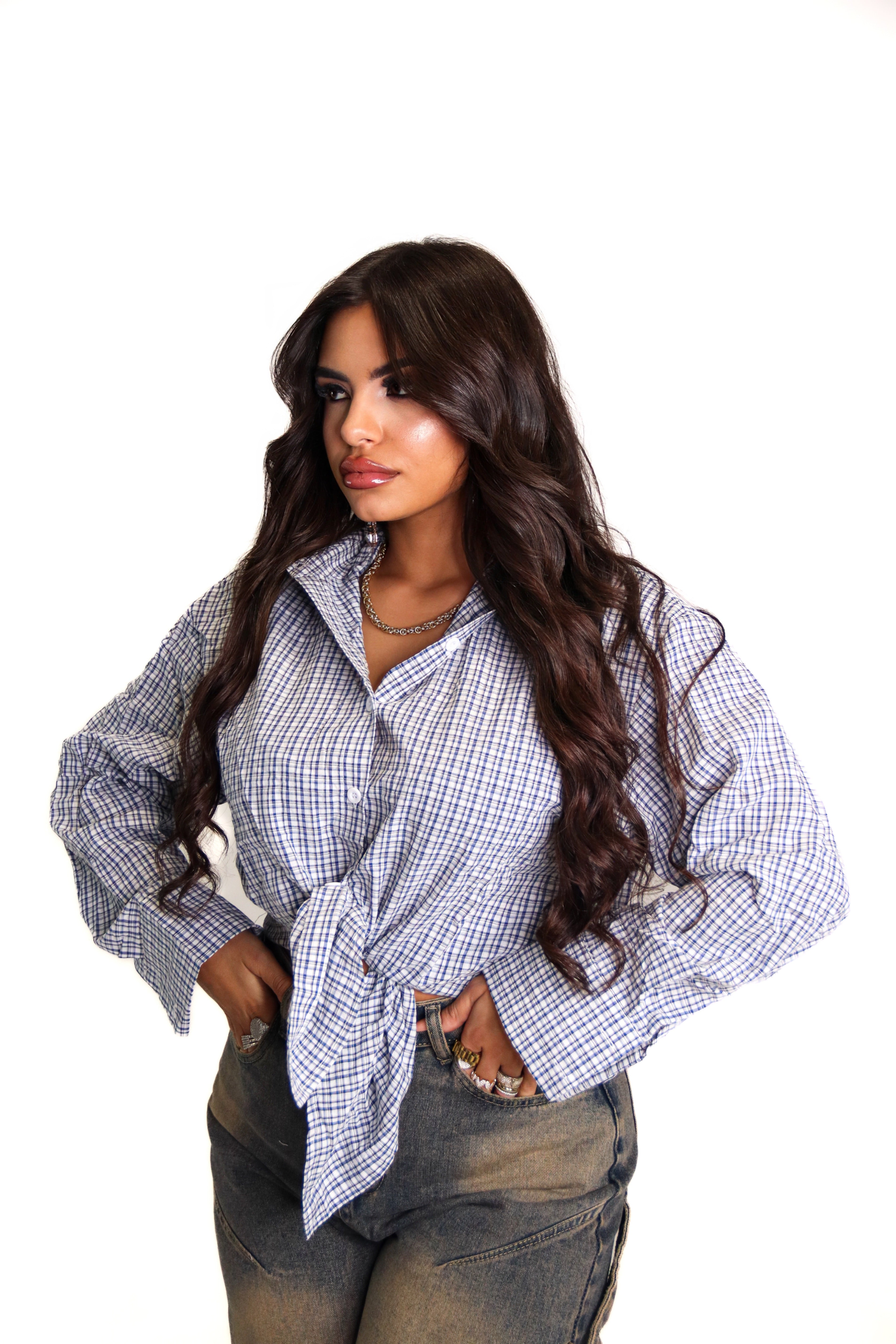 CAMICIA A QUADRI - BLUE