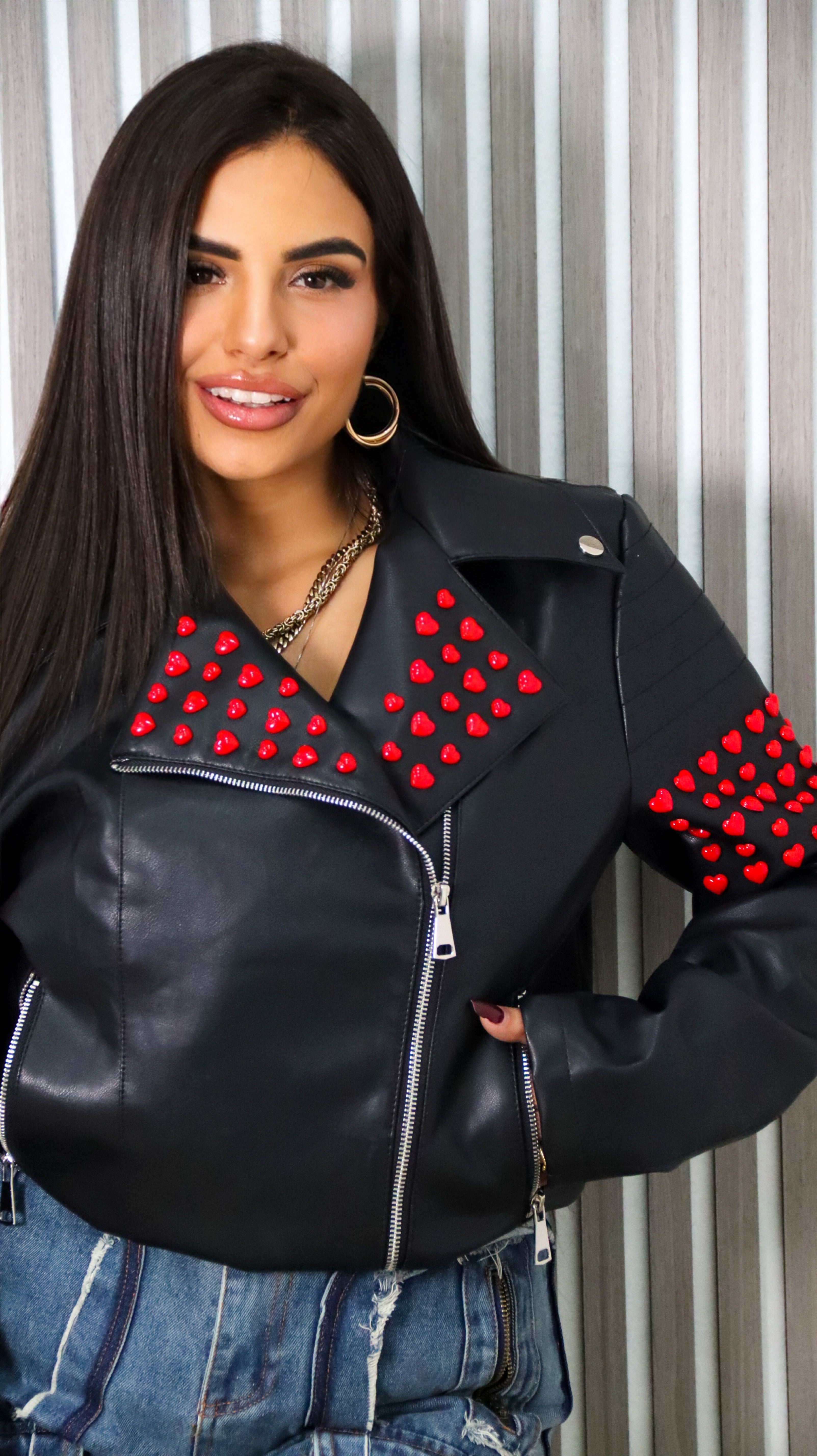 GIACCA ECOPELLE LITTLE HEARTS